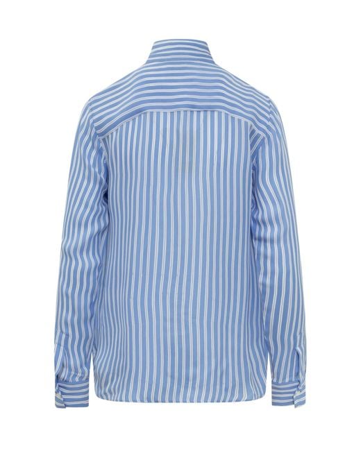 Michael Kors Blue Blouse With Bow