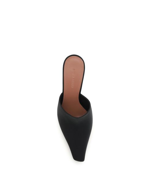 AMINA MUADDI Black Jamie Mules Sandals Silk