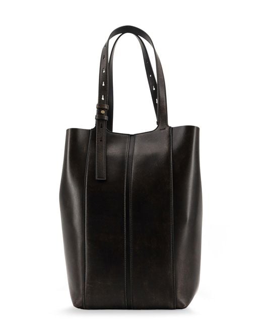 Golden Goose Deluxe Brand Black Shopping 24.7 Vintage Leather Shoulder Bag