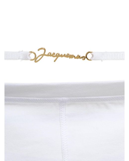 Jacquemus White Sierra Long-Sleeve Top With Logo Detail
