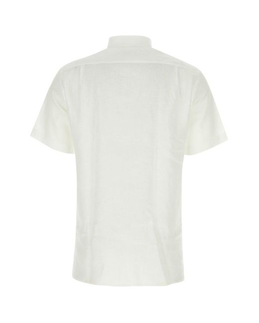 Loro Piana White Andre Buttoned Shirt for men