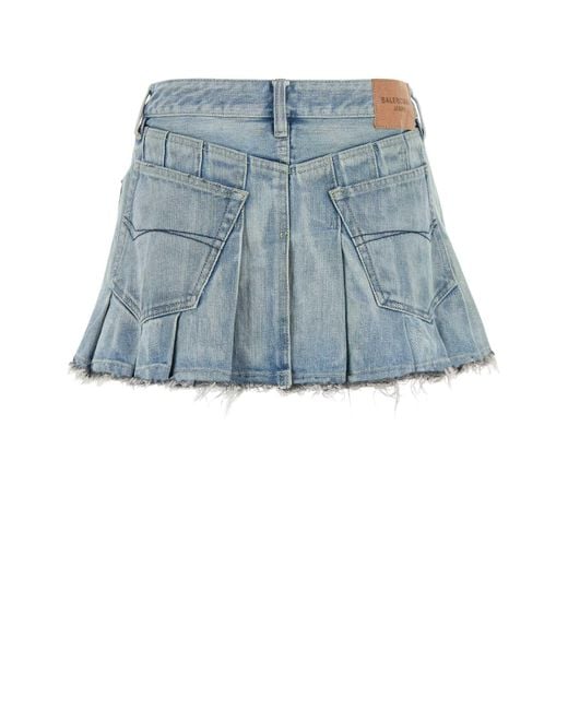 Balenciaga Blue Denim Mini Skirt