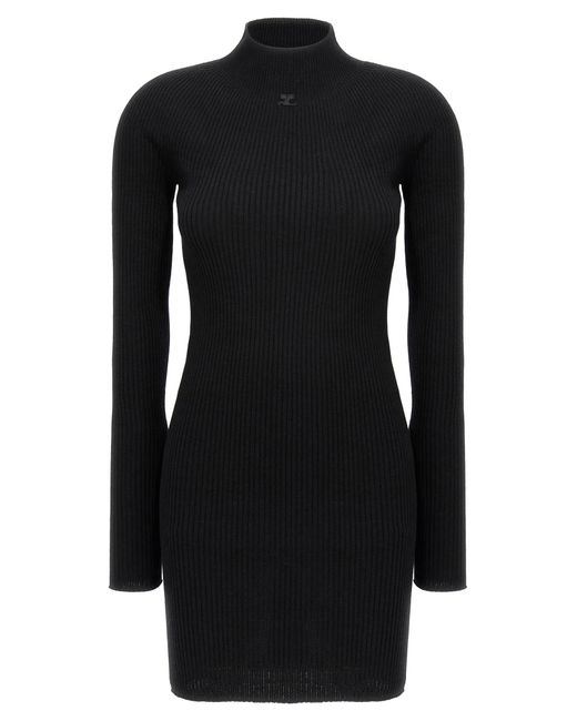Courreges Black Solar Light Rib' Dress