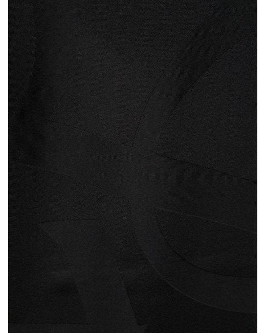 Saint Laurent Black Monogram Wool Jacquard Scarf