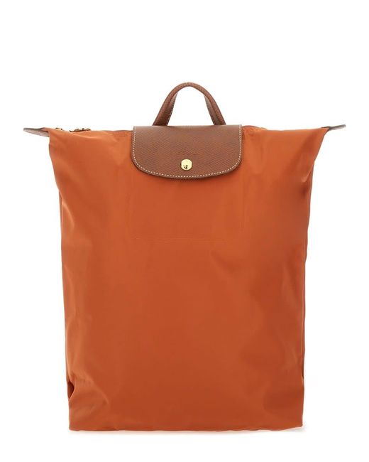 Longchamp Orange M Le Pliage Backpack