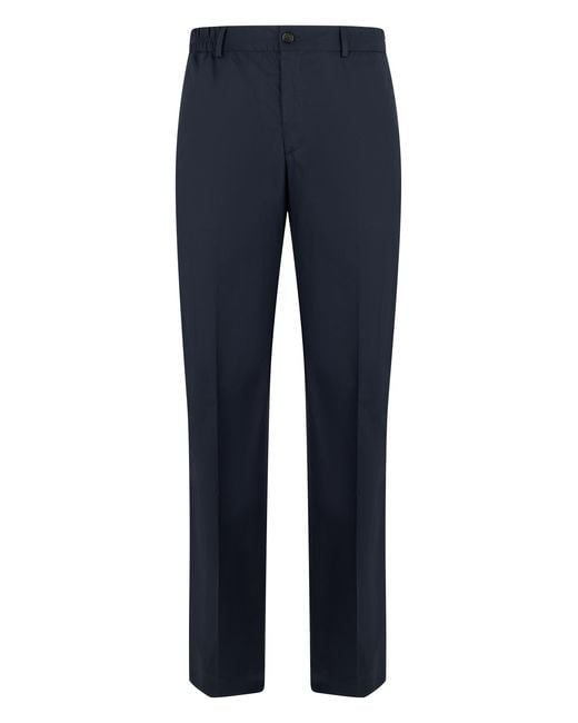 Slowear Blue Trousers Technical Fabric Cotton Chinos for men