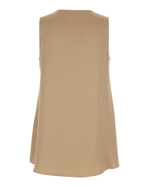 Antonelli Natural Angelica Sleeveless Top With V-Neck