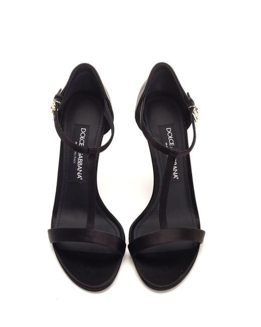 Dolce & Gabbana Black T Bar Sandal