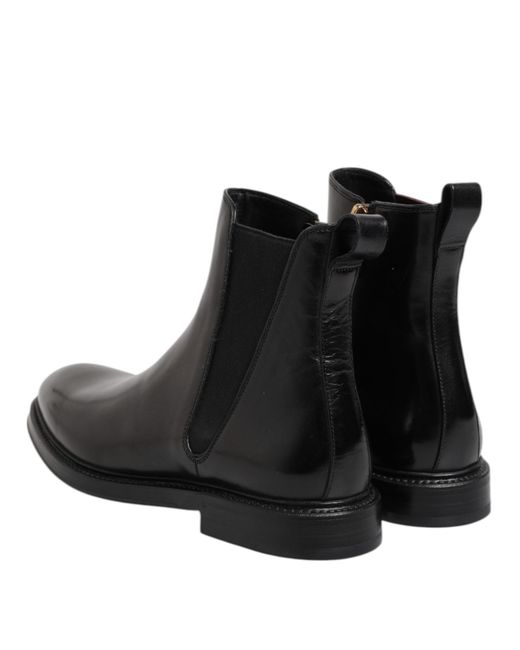 Dolce & Gabbana Black Side Zip Ankle Boots for men