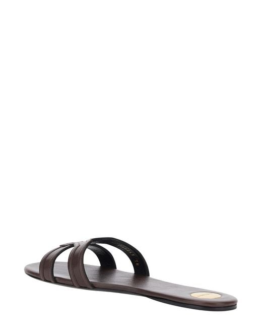 Saint Laurent White Sandals Mabrouka Leather Calf