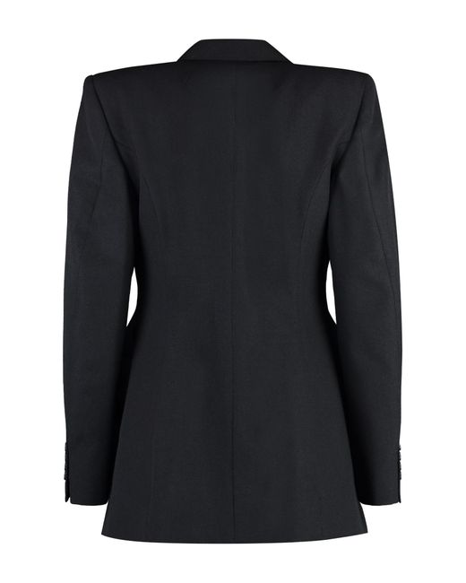 Balenciaga Black Double-Breasted Wool Blazer