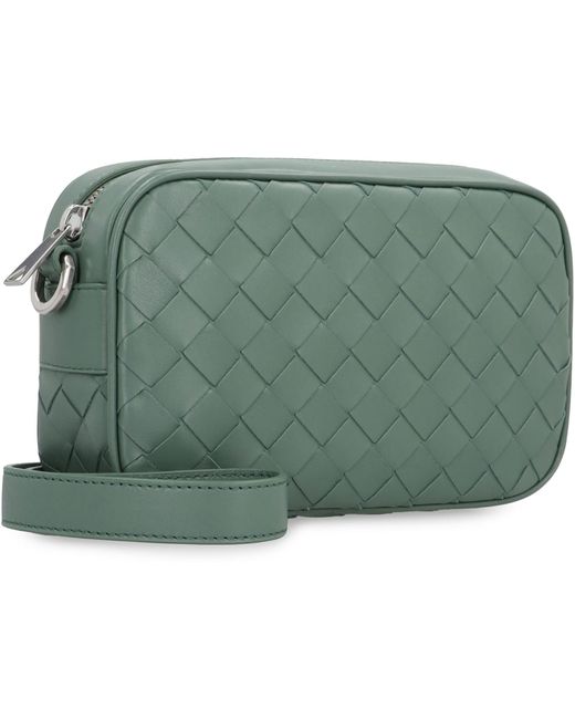 Bottega Veneta Green Leather Mini Camera Bag for men