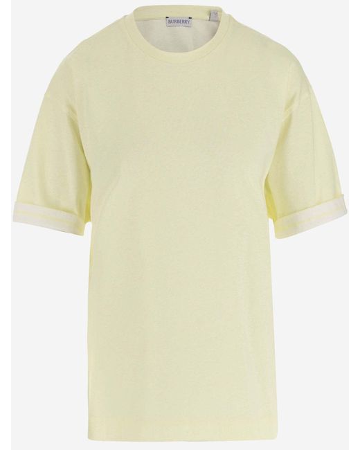 Burberry Yellow Cotton T-Shirt