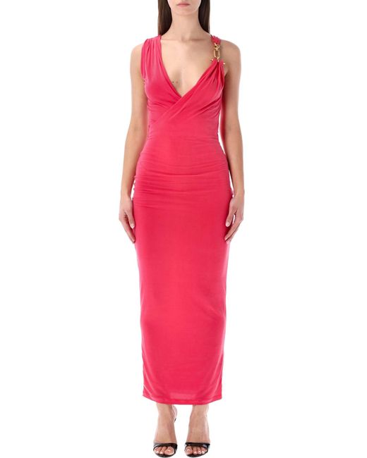 Balmain Women's Pink Draped Long Dress - www.disolcolor.com