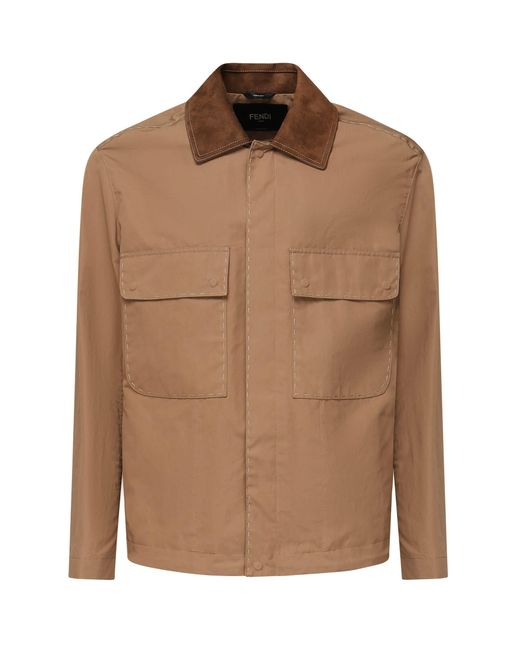 Fendi Brown Canvas Blouson for men