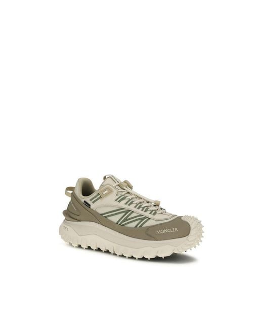 Moncler White Beige Polyamide Athletic Sneakers for men