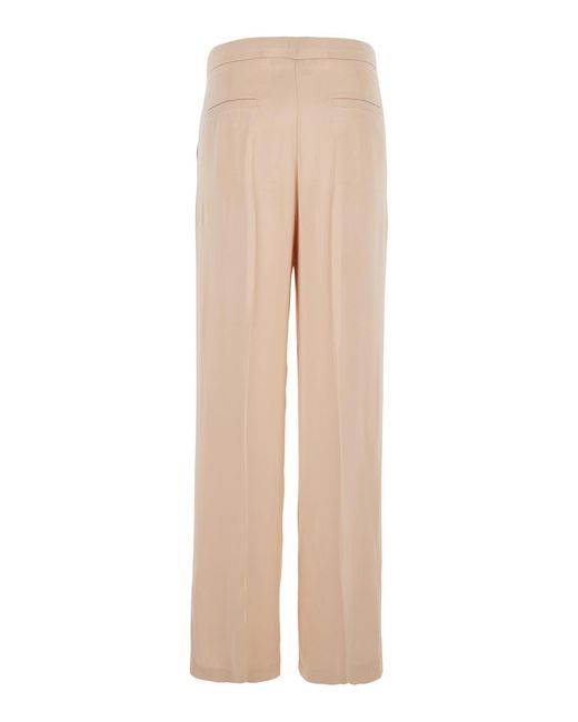 Jucca Natural Pants With Hidden Front Closure And Side Pockets