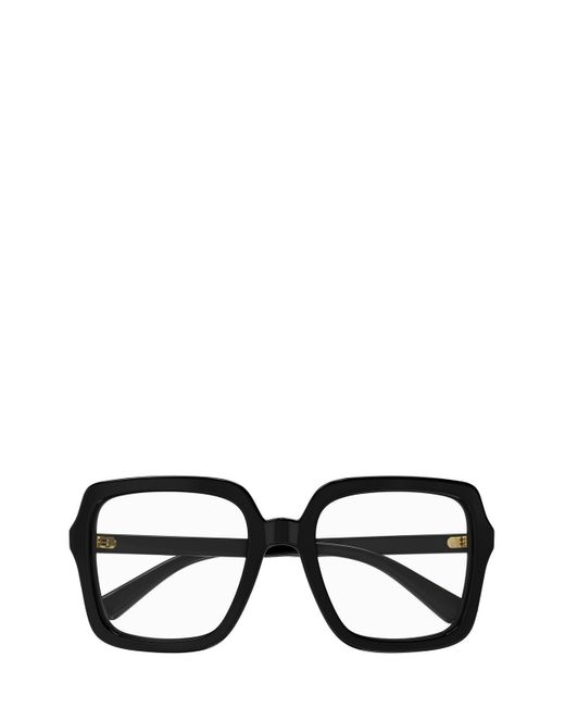 Gucci Black Rectangle Frame Glasses