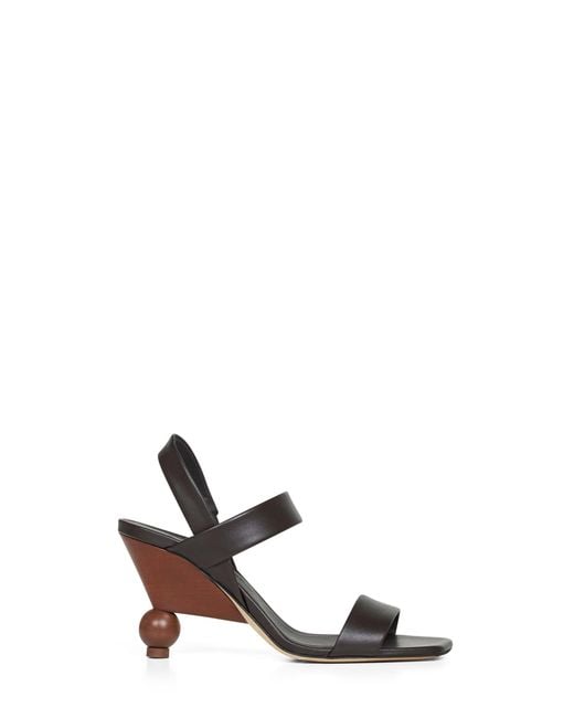 Weekend by Maxmara White Leather Sandals Wkaaffetto Dark