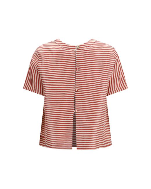 Cruna Red Short-Sleeved Linen T-Shirt T-Shirts & Jerseys
