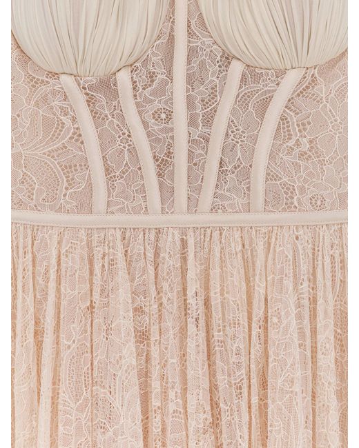 Elisabetta Franchi White Dress Lace Polyamide