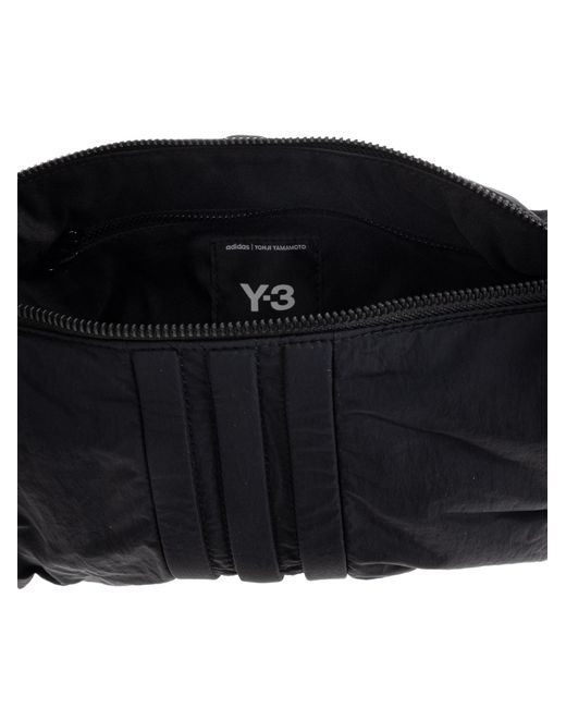 Y-3 Black Padded Stripes Logo Shoulder Bag