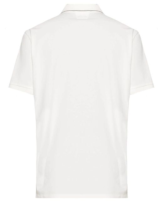 C P Company White Stretch Piquet Regular Polo Shirt for men