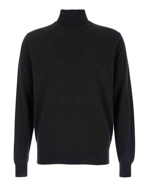 Le Plain Black Turtleneck Sweater for men