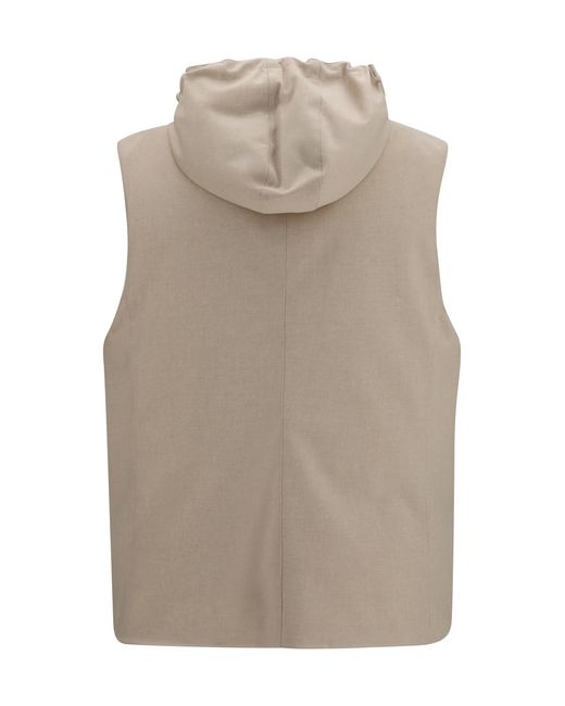 Brunello Cucinelli Gray Wool Down Vest Ovis Aries Jackets for men