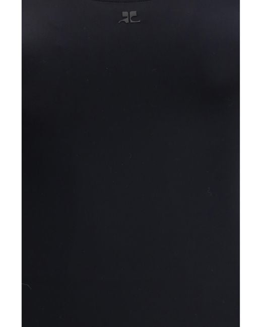 Courreges Black One Piece Swimsuit With A Cut-Out Detail Elastane; Polyamide Swimwear