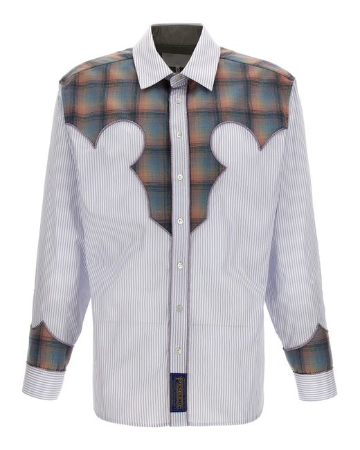 Maison Margiela Gray Pendleton Yoke Pinstripe Shirt for men