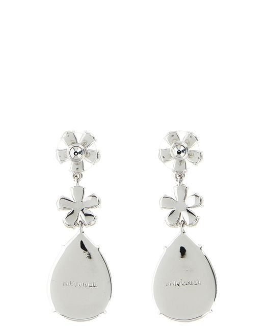 Self-Portrait White Brass Earrings