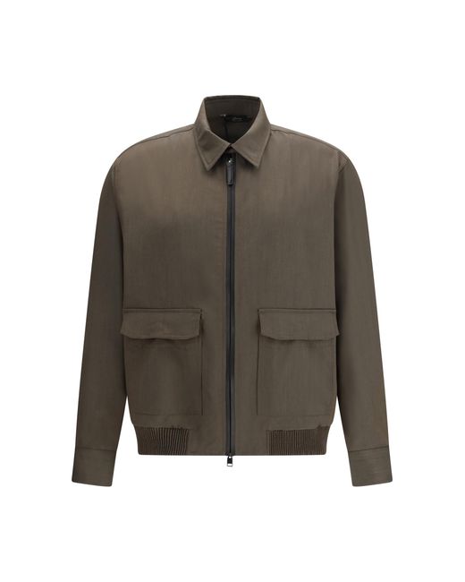 Brioni Gray Wool Jacket for men