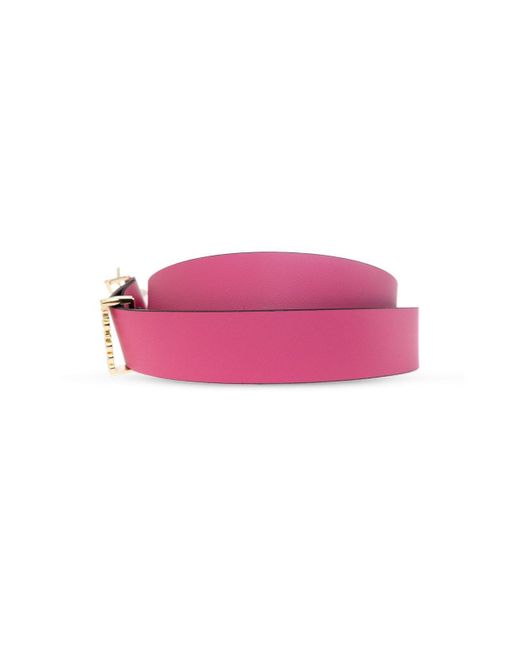 Versace Pink Star-shaped Buckle Leather Belt