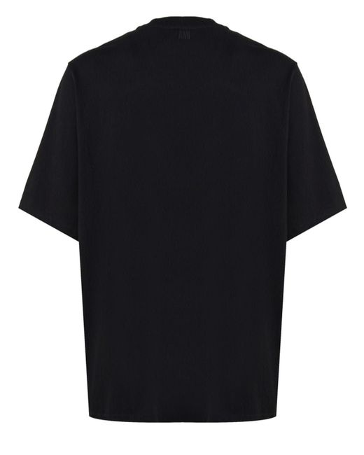 AMI Black Ami T-Shirts And Polos for men