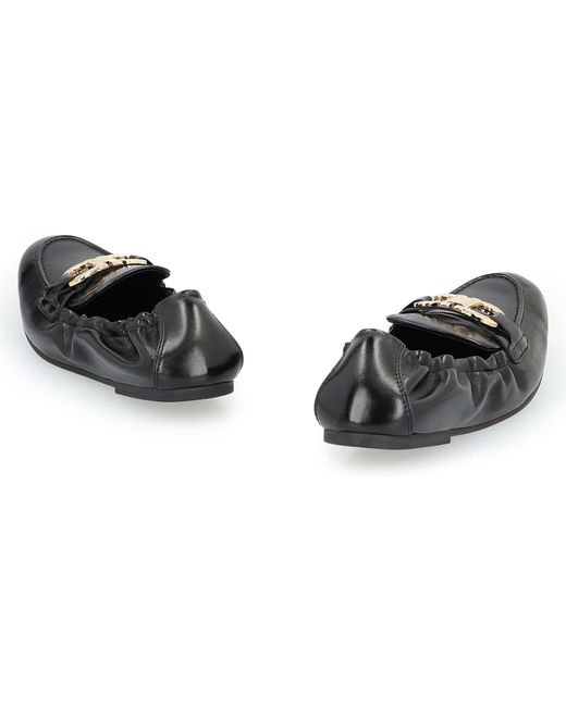 Ferragamo Black Jodie Leather Loafers Lamb