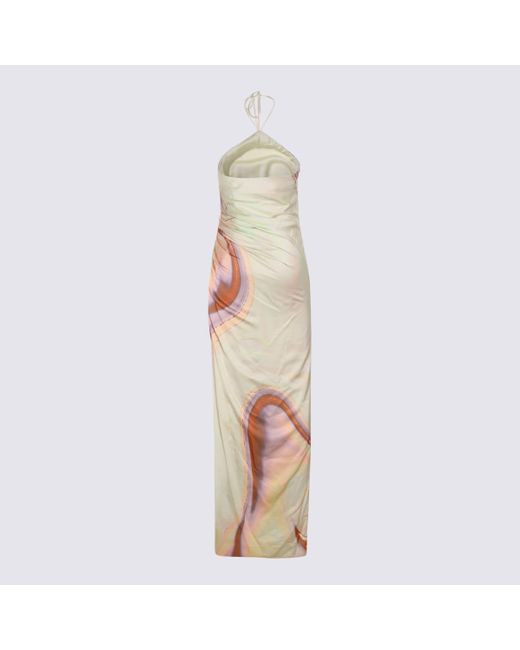 Jonathan Simkhai Multicolor Multicolour Nylon Mischa Marble Long Dress