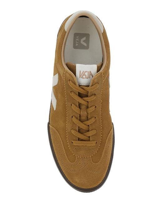 Veja Natural Low Top Sneakers With Logo Patch Suede Trainers