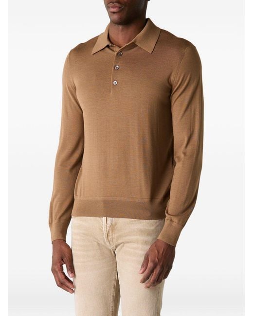 Tom Ford Brown Sweater Button-Front Wool for men