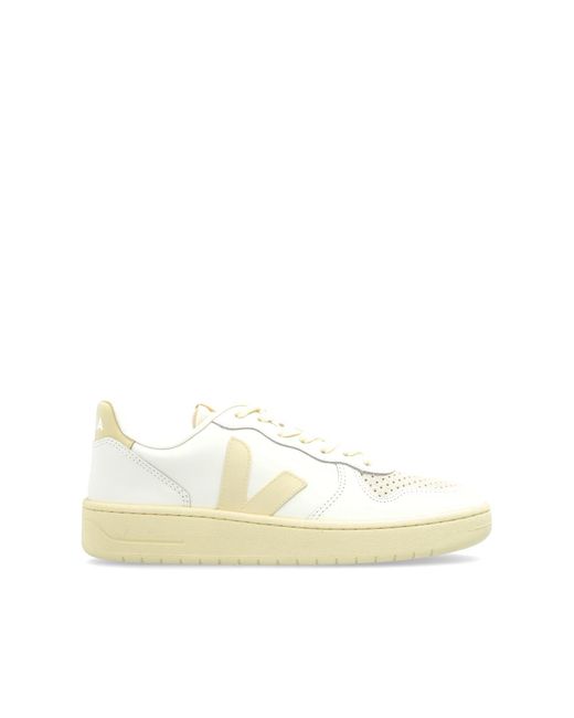 Veja White Sports Shoes 'V-10 Prime Leather' for men