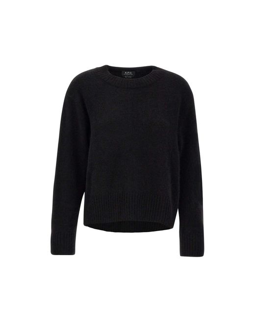 A.P.C. Black "alison" And Merino Wool Pullover