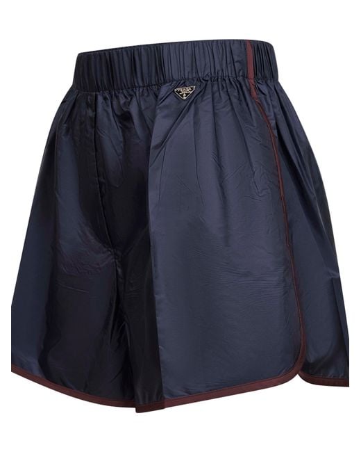 Prada Blue Re-Nylon Shorts Recycled Polyamide