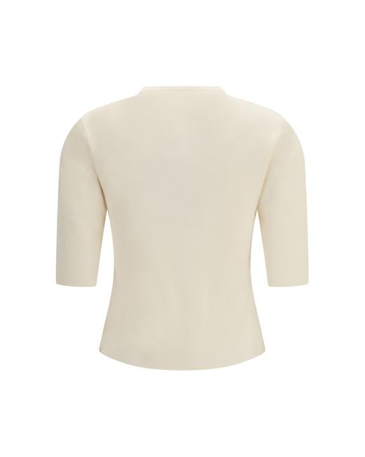 Max Mara Pure White Mxpaustero T-Shirt Viscose; Polyamide T-Shirts