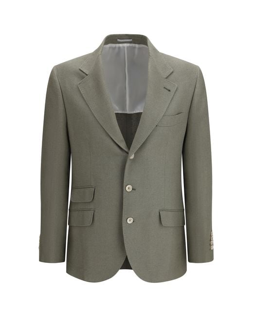 Brunello Cucinelli Green Jacket Cavallo Silk for men