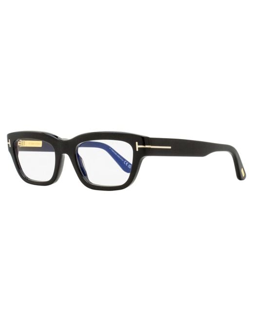 Tom Ford Black Block Rectangular Eyeglasses Tf6045-B 001 52Mm Ft6045 Plastic (Acetate)