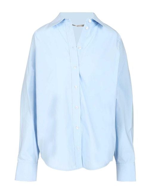Alexander Wang Blue Shirt With Removable Logo Tag