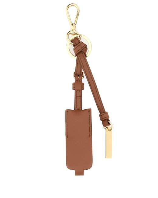 Prada Multicolor Caramel Leather Key Ring