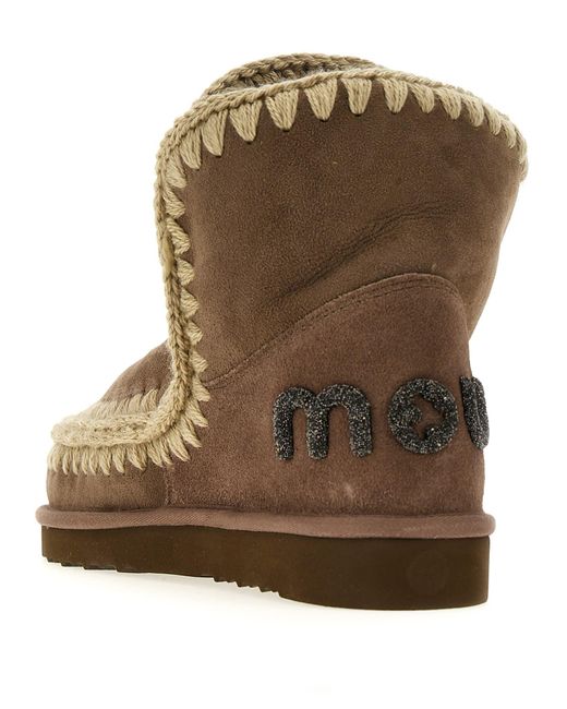 Mou Brown Eskimo 18 Glitter Logo Ankle Boots