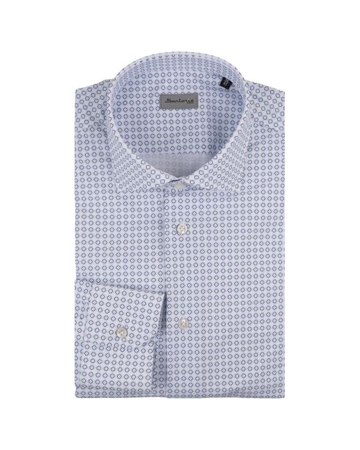 Sartorio Napoli Blue Shirt With Pattern for men