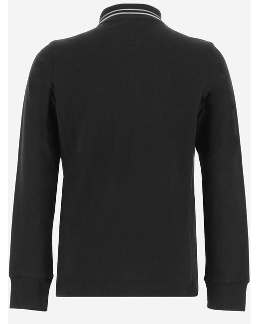 Stone Island Black Cotton Polo Shirt With Logo for men